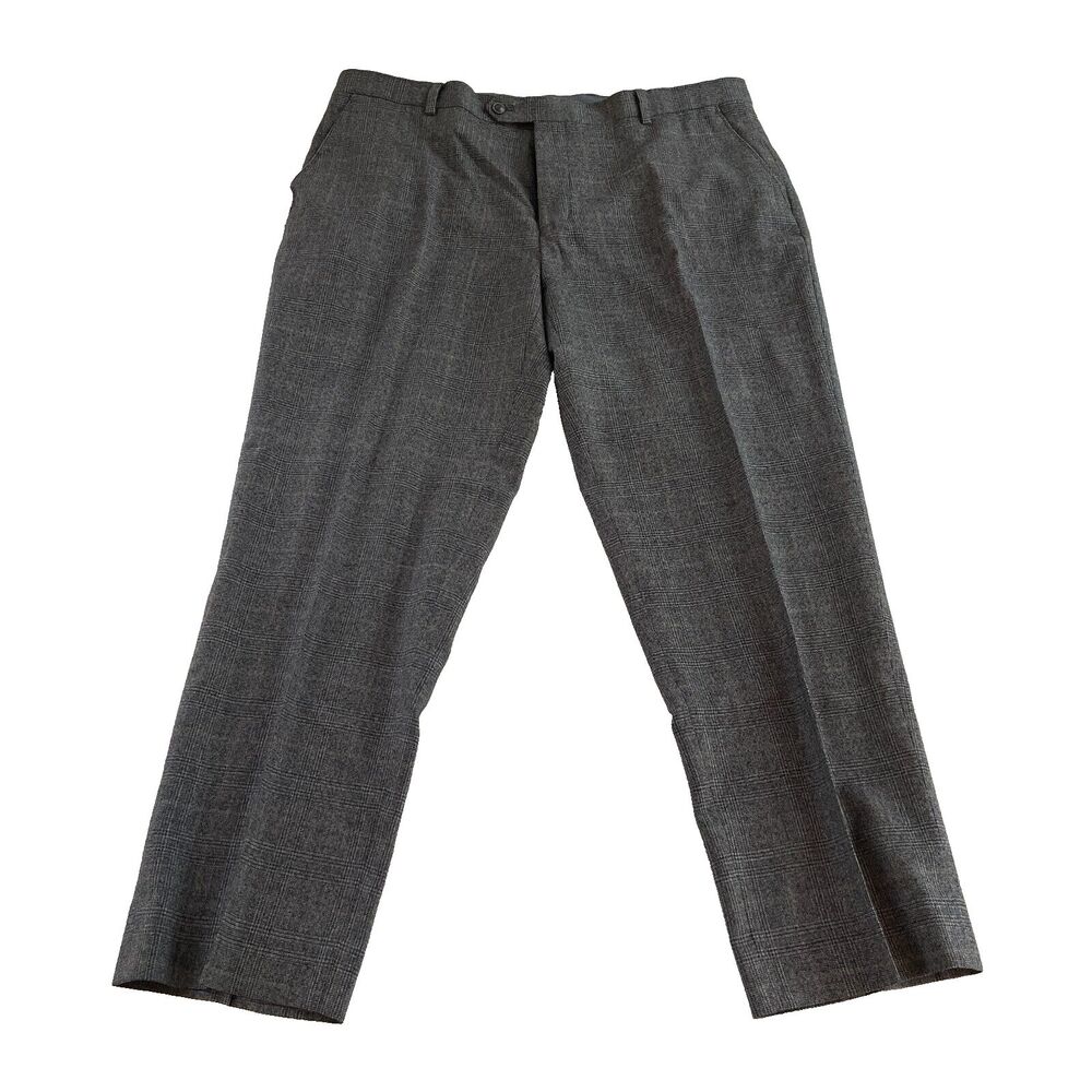 Jos. A. Bank 1905 Dress Pants Men's 38RX29 Gray Wool Blend Flat Front